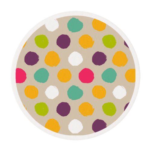 Hand_drawn polka dot pattern edible frosting rounds