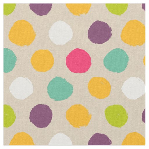 Hand-drawn polka dot pattern fabric