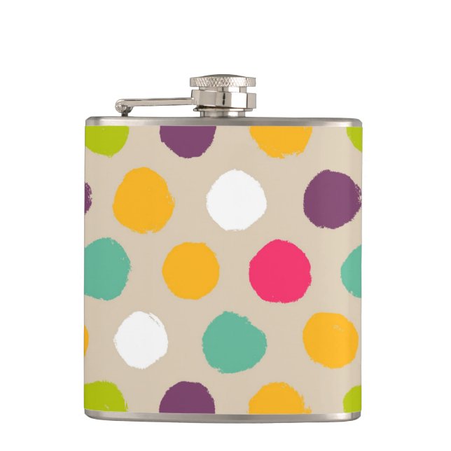 Hand-drawn polka dot pattern flask (Front)