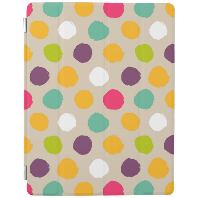 Hand-drawn polka dot pattern iPad smart cover (Front)