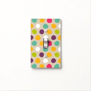 Hand-drawn polka dot pattern light switch cover