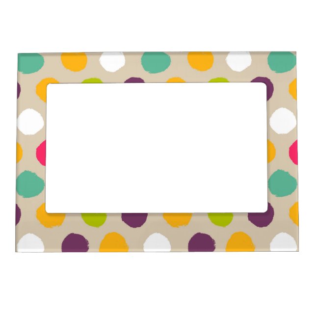 Hand-drawn polka dot pattern magnetic photo frame (Front)