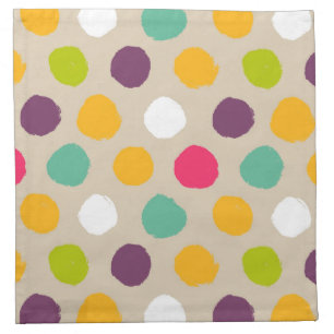 Hand-drawn polka dot pattern napkin