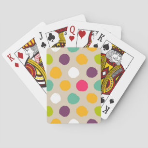 Hand-drawn polka dot pattern poker cards