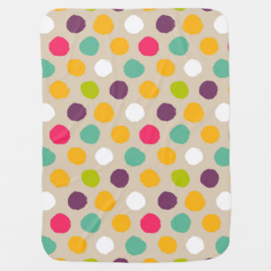 Hand-drawn polka dot pattern receiving blanket