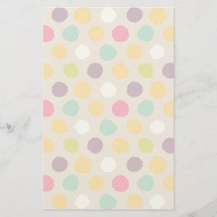 Hand-drawn polka dot pattern stationery