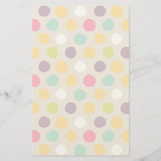 Hand-drawn polka dot pattern stationery (Front)