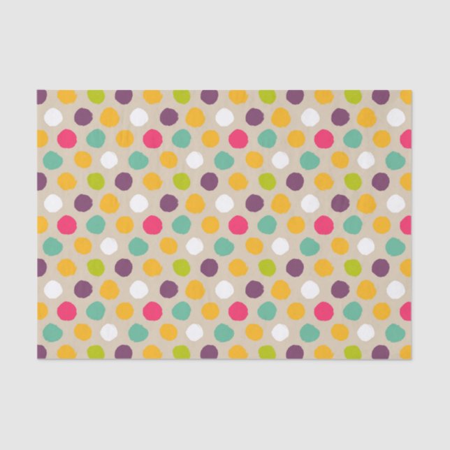 Hand-drawn polka dot pattern tissue paper (Front)