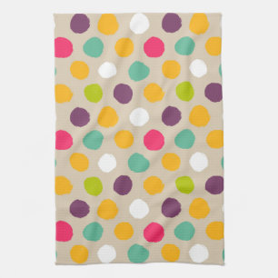 Hand-drawn polka dot pattern towel