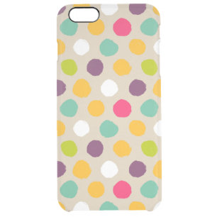 Hand-drawn polka dot pattern clear iPhone 6 plus case