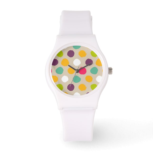 Hand-drawn polka dot pattern watch (Front)