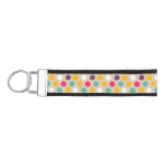 Hand-drawn polka dot pattern wrist keychain