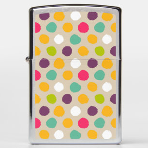 Hand-drawn polka dot pattern zippo lighter