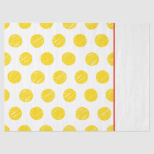 Hand Drawn Polka Dot Yellow Orange White Gift Wrap Tissue Paper