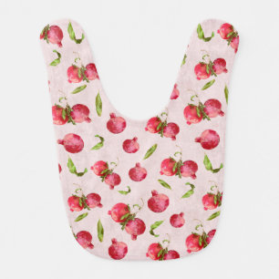 Hand Drawn Pomegranate Botanical Illustration Baby Bib