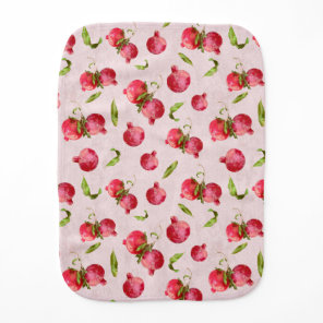 Hand Drawn Pomegranate Botanical Illustration Baby Burp Cloth