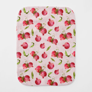 Hand Drawn Pomegranate Botanical Illustration Baby Burp Cloth