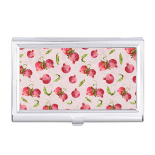 Hand Drawn Pomegranate Botanical Illustration Business Card Case