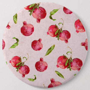 Hand Drawn Pomegranate Botanical Illustration Button