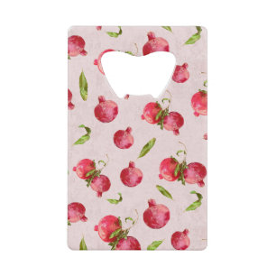 Hand Drawn Pomegranate Botanical Illustration Credit Card Bottle Opener