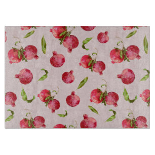 Hand Drawn Pomegranate Botanical Illustration Cutting Board