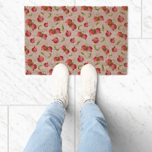 Hand Drawn Pomegranate Botanical Illustration Fiber Doormat