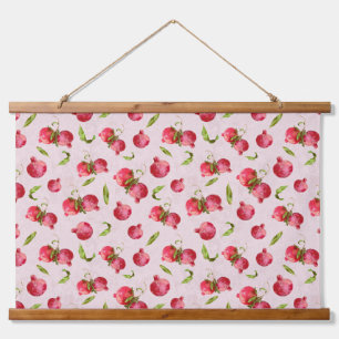 Hand Drawn Pomegranate Botanical Illustration Hanging Tapestry