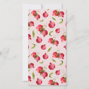 Hand Drawn Pomegranate Botanical Illustration Holiday Card