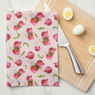 Hand Drawn Pomegranate Botanical Illustration Kitchen Towel