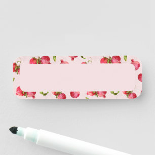 Hand Drawn Pomegranate Botanical Illustration Name Tag
