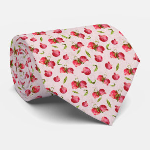Hand Drawn Pomegranate Botanical Illustration Neck Tie