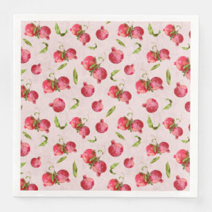 Hand Drawn Pomegranate Botanical Illustration Paper Dinner Napkins