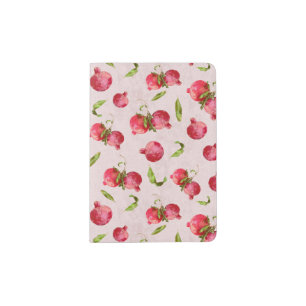 Hand Drawn Pomegranate Botanical Illustration Passport Holder