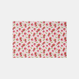Hand Drawn Pomegranate Botanical Illustration Rug