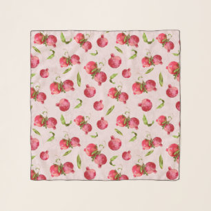 Hand Drawn Pomegranate Botanical Illustration Scarf