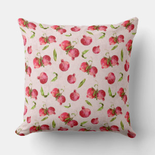 Hand Drawn Pomegranate Botanical Illustration Throw Pillow