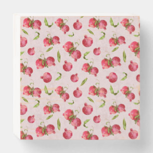 Hand Drawn Pomegranate Botanical Illustration Wooden Box Sign