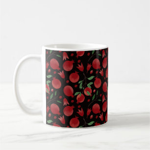 Hand-drawn Pomegranate Fruits Seamless Pattern Coffee Mug