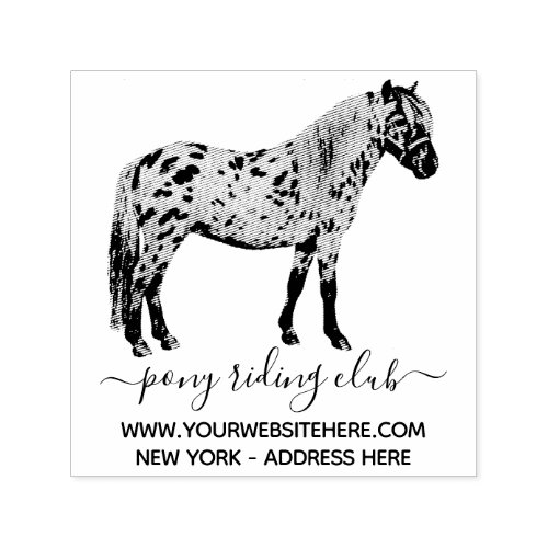 Hand Drawn Pony Horse Signature Lettering Self_inking Stamp