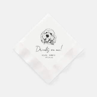 Hand Drawn Poodle Drinks on me Cocktail Napkins