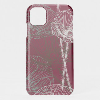 Hand Drawn Poppies on Dark Red Uncommon iPhone Cas 11 Case