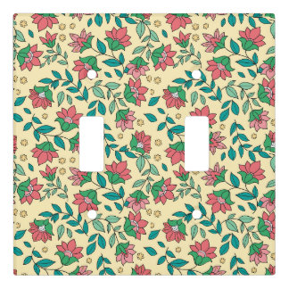 Hand Drawn Pressed Flowers Leaves Pattern Light Switch Cover