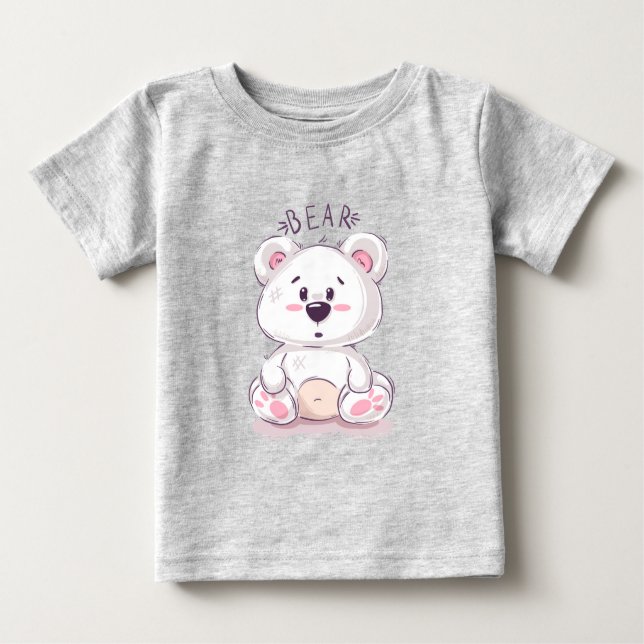 Hand drawn pretty teddy bear T-Shirt (Front)