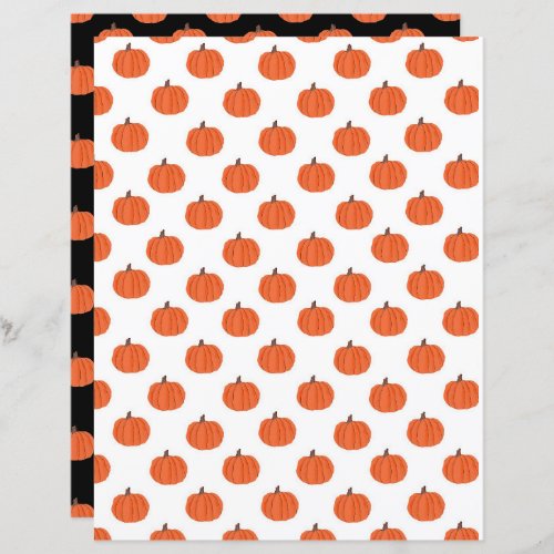 Hand drawn pumpkins Halloween scrapbook paper