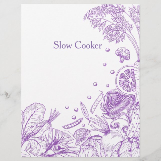 Hand Drawn Purple Vegetables Recipe Category (Front)