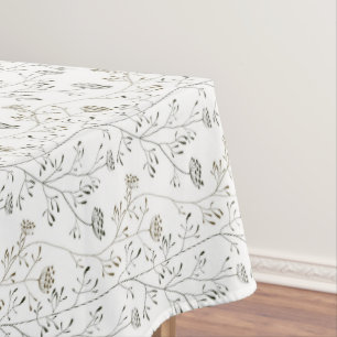 Hand Drawn Queen Anne's Lace Flowers Tablecloth
