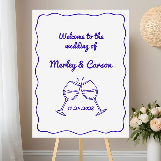 Hand Drawn Quirky Funky Modern Wedding Welcome Foam Board (Creator Uploaded)