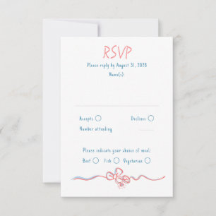 Hand Drawn Quirky Funky Wedding RSVP Card