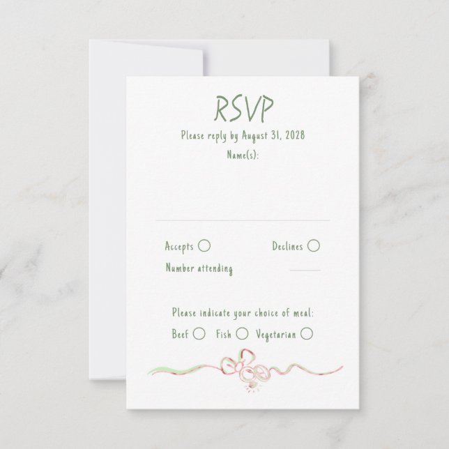 Hand Drawn Quirky Funky Wedding RSVP Card (Front)