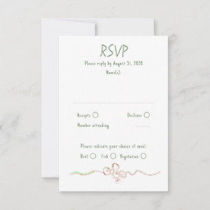 Hand Drawn Quirky Funky Wedding RSVP Card